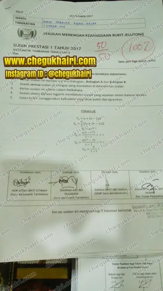 Ainin Sabrina - Got a D for PT3 Maths. Then scored 100 for Add Maths.